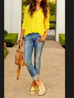 John & Jenn X Revolve - boxy knit sweater Yellow - XS